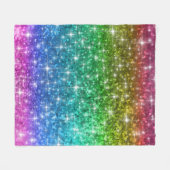 Rainbow Glitter Blanket Fleece Deken (Voorkant (Horizontaal))