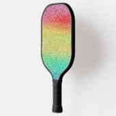 Rainbow Glitter Blauwgroen naam Pickleball Paddle (Links)