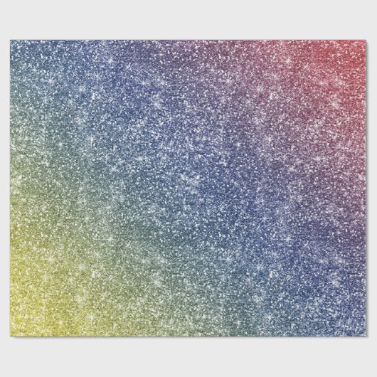 Rainbow Glitter Cadeaupapier (Vlak)