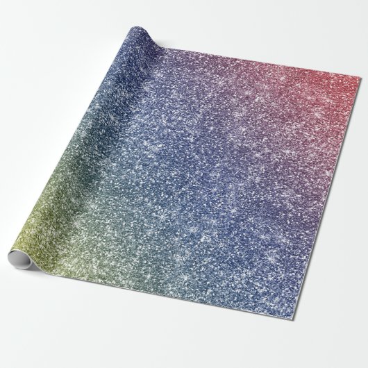 Rainbow Glitter  Cadeaupapier (Uitgerold)