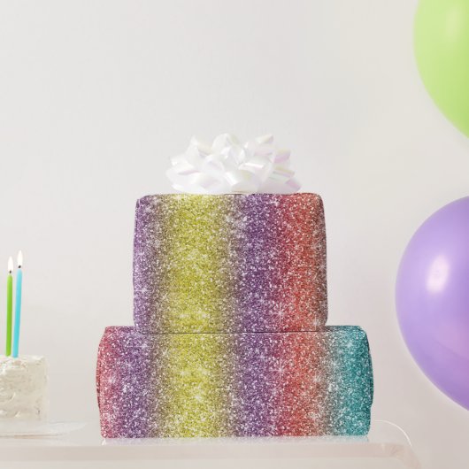 Rainbow Glitter Cadeaupapier (Feestgeschenken)