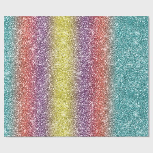 Rainbow Glitter  Cadeaupapier (Vlak)