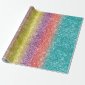 Rainbow Glitter Cadeaupapier (Uitgerold)