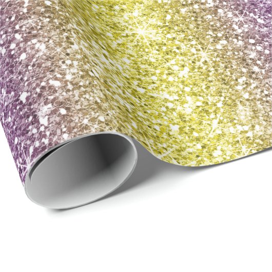 Rainbow Glitter  Cadeaupapier (Rol Hoek)