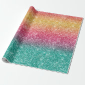 Rainbow Glitter Cadeaupapier (Uitgerold)