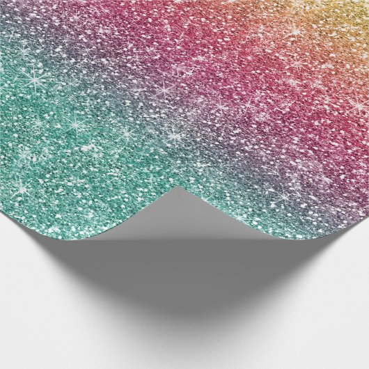 Rainbow Glitter Cadeaupapier (Hoek)
