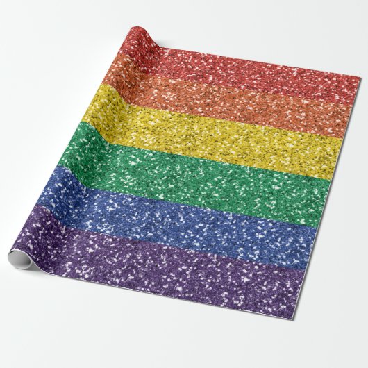 Rainbow Glitter Cadeaupapier (Uitgerold)