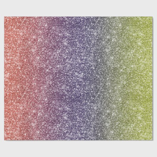 Rainbow Glitter  Cadeaupapier (Vlak)