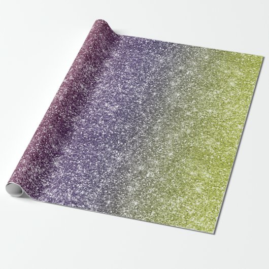 Rainbow Glitter  Cadeaupapier (Uitgerold)