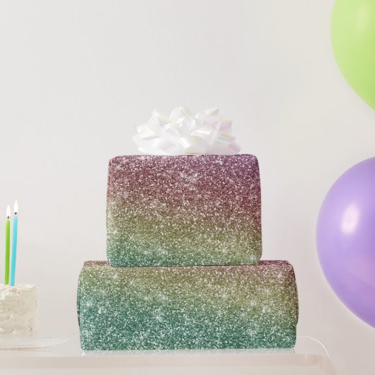 Rainbow Glitter  Cadeaupapier (Feestgeschenken)