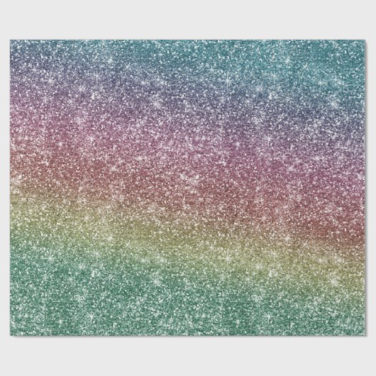 Rainbow Glitter  Cadeaupapier (Vlak)
