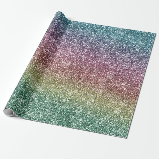 Rainbow Glitter  Cadeaupapier (Uitgerold)