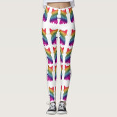 Rainbow Glitter Cat Pattern Leggings (Voorkant)