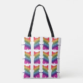 Rainbow Glitter Cats Cute Fun Pattern Tote Bag (Achterkant)