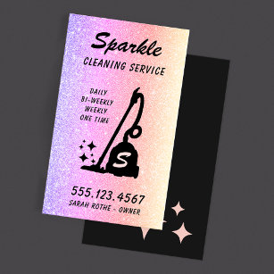 Rainbow Glitter Cleaning Service Housekeeper Contactkaartje