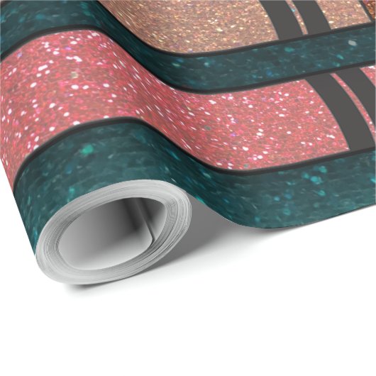 Rainbow Glitter Crayon First Birthday Baby shower Cadeaupapier (Rol Hoek)