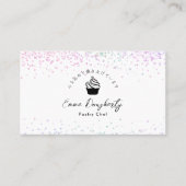Rainbow Glitter Cupcake Logo Pastry Chef Visitekaartje (Voorkant)