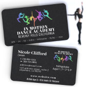 Rainbow Glitter Dance Studio Zwarte Visitekaartjes