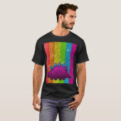 Rainbow Glitter Dinosaur Sparkly LGBT Sparkle Cute T-shirt (Voorkant volledig)