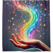 Rainbow Glitter Douchegordijn (Voorkant)