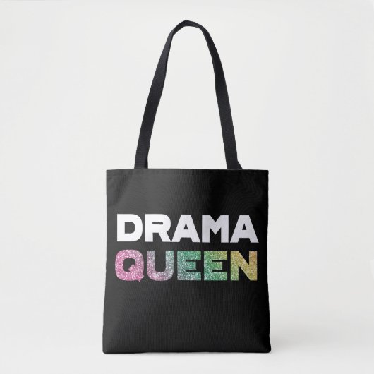 Rainbow Glitter Drama Queen Tote Bag (Voorkant)