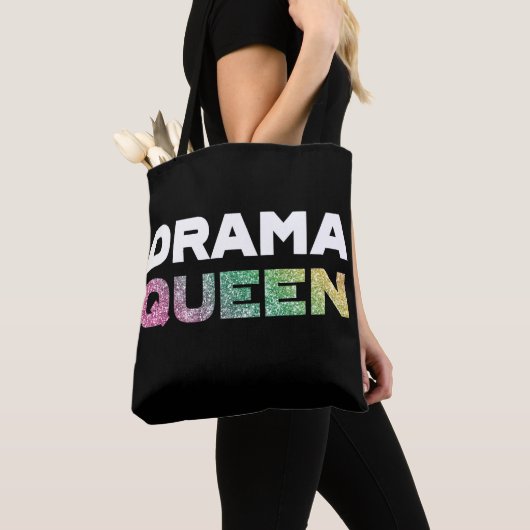Rainbow Glitter Drama Queen Tote Bag (Dichtbij)
