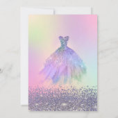 Rainbow Glitter Dress Diamonds 18th Birthday Kaart (Achterkant)