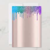 Rainbow Glitter Drift Roos Gold Quinceañera Kaart (Achterkant)