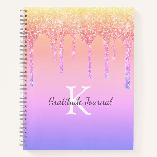 Rainbow Glitter Drift Sparkle Gratitude Journal Notitieboek (Voorkant)