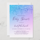 Rainbow Glitter Drip Baby shower Invitation (Voorkant)
