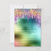 Rainbow Glitter Drip Bridal 16th Unicorn Mermaid Kaart (Voorkant)