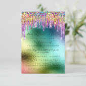 Rainbow Glitter Drip Bridal 16th Unicorn Mermaid Kaart (Staand voorkant)