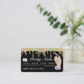 Rainbow Glitter Drip Holographic Nail Tech Credit  Visitekaartje (Staand voorkant)