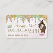 Rainbow Glitter Drip Holographic Nail Tech Credit  Visitekaartje (Voorkant)