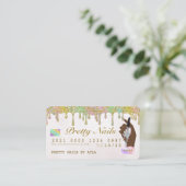 Rainbow Glitter Drip Holographic Nail Tech Credit  Visitekaartje (Staand voorkant)