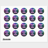 Rainbow Glitter Drip verjaardagsfeestje Ronde Sticker (Vel)