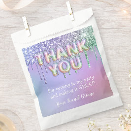 Rainbow Glitter Drips Meisje Verjaardagsfeest Bedankzakje