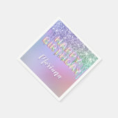 Rainbow Glitter Drips Meisje Verjaardagsfeest Servet (Hoek)