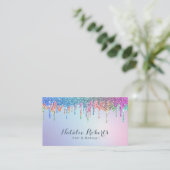Rainbow Glitter drukt haarpieklijst Makeup Artist Visitekaartje (Staand voorkant)