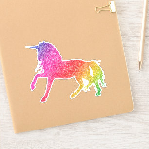 Rainbow Glitter Eenhoorn  Paard Sprankel Sticker