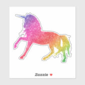 Rainbow Glitter Eenhoorn  Paard Sprankel Sticker (Vel)
