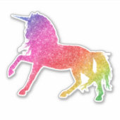 Rainbow Glitter Eenhoorn  Paard Sprankel Sticker (Voorkant)