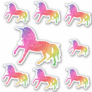 Rainbow Glitter Eenhoorn Paard Sticker