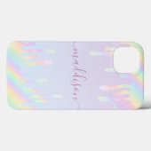 Rainbow Glitter Elegant Script Name Case-Mate iPhone Case (Achterkant (horizontaal))