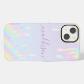 Rainbow Glitter Elegant Script Name iPhone Hoesje (Achterkant horizontaal)