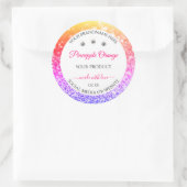 Rainbow Glitter en White Product Packaging Labels (Tas)