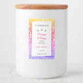 Rainbow Glitter en White Product Packaging Labels Voedselcontainer Etiket (Voorkant)