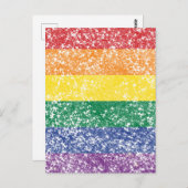 Rainbow Glitter Flag Briefkaart (Voorkant / Achterkant)