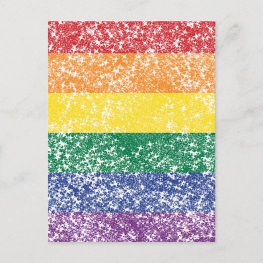 Rainbow Glitter Flag Briefkaart (Voorkant)