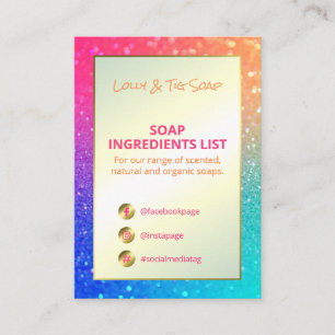 Rainbow Glitter Fragrance Ingredients Visitekaartje